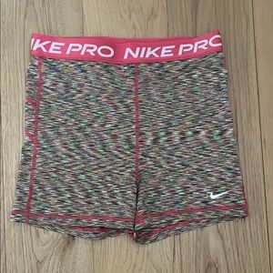 Nike Pro Women's Pink and Multicolor Shorts